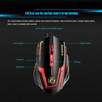 Rato Gaming de Alta Precisão Apedra iMICE A9 com LED de Respiração Controlada a Quatro Cores, USB, 6 Botões, 3200 DPI, Óptico com Fio para Computador PC Portátil, iMICE A9