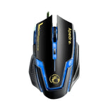 Rato Gaming de Alta Precisão Apedra iMICE A9 com LED de Respiração Controlada a Quatro Cores, USB, 6 Botões, 3200 DPI, Óptico com Fio para Computador PC Portátil, iMICE A9