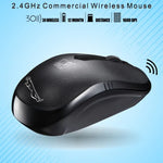 Rato Óptico Sem Fios Profissional Comercial ZGB 101B 2.4GHz 1600 DPI, Clique Silencioso, Mini Rato Silencioso para Portátil, PC, Distância Sem Fios: 30m