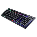Teclado de Computador com Fio USB ZGB G20 com 104 Teclas, Sensação Mecânica e Iluminação para Gaming