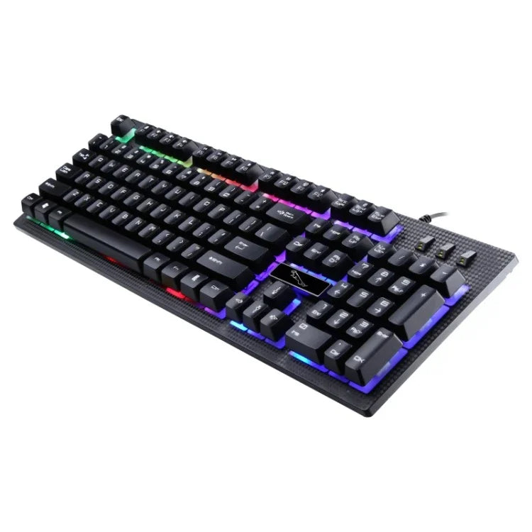 Teclado de Computador com Fio USB ZGB G20 com 104 Teclas, Sensação Mecânica e Iluminação para Gaming
