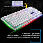 Teclado de Computador com Fio USB ZGB G20 com 104 Teclas, Sensação Mecânica e Iluminação para Gaming