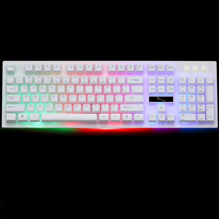 Teclado de Computador com Fio USB ZGB G20 com 104 Teclas, Sensação Mecânica e Iluminação para Gaming