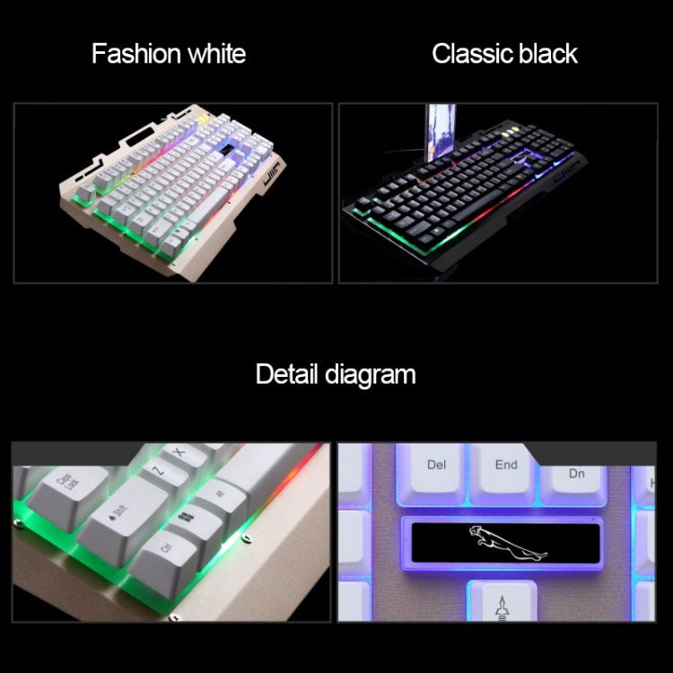 Teclado de Gaming com Painel Metálico Suspenso ZGB G700 com 104 Teclas, Fio USB, Sensação Mecânica e Iluminação, com Suporte para Telemóvel