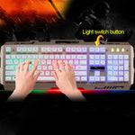 Teclado de Gaming com Painel Metálico Suspenso ZGB G700 com 104 Teclas, Fio USB, Sensação Mecânica e Iluminação, com Suporte para Telemóvel