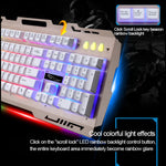 Teclado de Gaming com Painel Metálico Suspenso ZGB G700 com 104 Teclas, Fio USB, Sensação Mecânica e Iluminação, com Suporte para Telemóvel