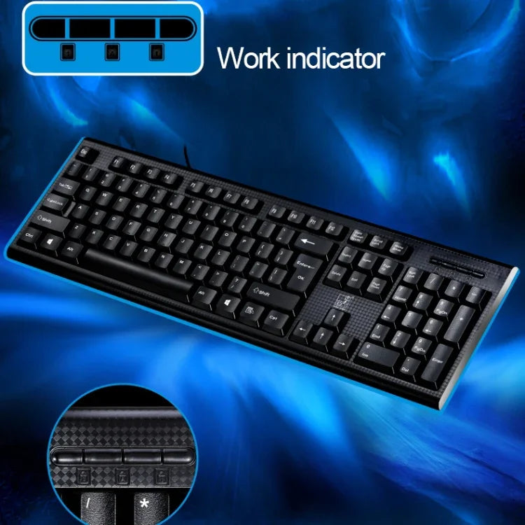 Teclado Geral para Gaming e Escritório ZGB Q9 com 104 Teclas, Fio USB, Textura em Grade