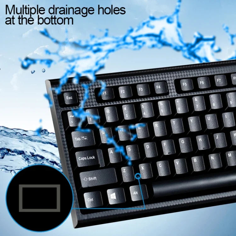 Teclado Geral para Gaming e Escritório ZGB Q9 com 104 Teclas, Fio USB, Textura em Grade