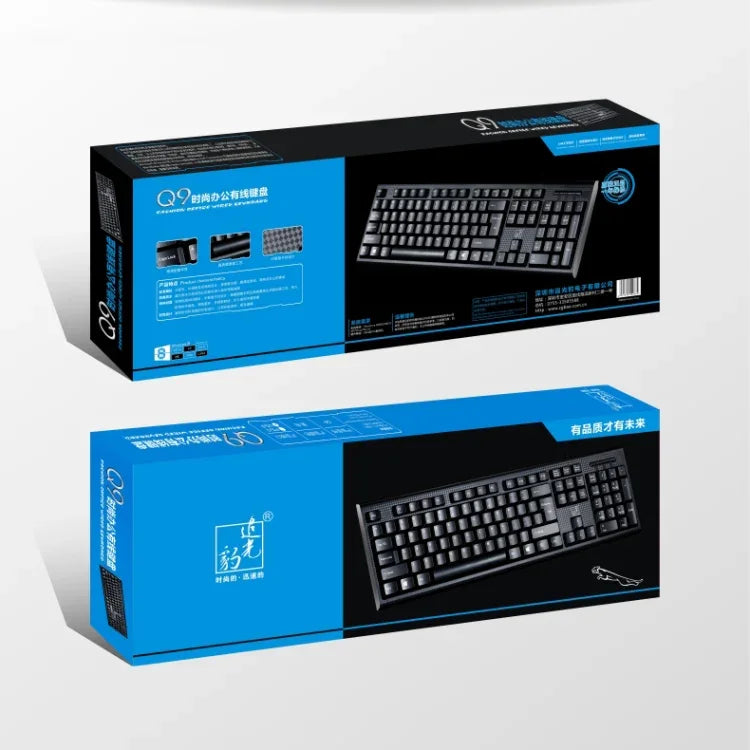 Teclado Geral para Gaming e Escritório ZGB Q9 com 104 Teclas, Fio USB, Textura em Grade