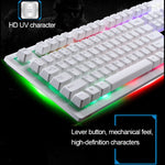 Kit Teclado Suspenso com Sensação Mecânica Iluminado e Rato Óptico Profissional com Fio ZGB G20 1600 DPI para Portátil, PC