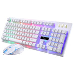 Kit Teclado Suspenso com Sensação Mecânica Iluminado e Rato Óptico Profissional com Fio ZGB G20 1600 DPI para Portátil, PC