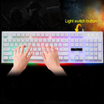 Kit Teclado Suspenso com Sensação Mecânica Iluminado e Rato Óptico Profissional com Fio ZGB G20 1600 DPI para Portátil, PC
