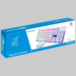Kit Teclado Suspenso com Sensação Mecânica Iluminado e Rato Óptico Profissional com Fio ZGB G20 1600 DPI para Portátil, PC