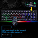 Kit Teclado Suspenso com Sensação Mecânica Iluminado e Rato Óptico Profissional com Fio ZGB G20 1600 DPI para Portátil, PC