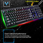 Kit Teclado Suspenso com Sensação Mecânica Iluminado e Rato Óptico Profissional com Fio ZGB G20 1600 DPI para Portátil, PC