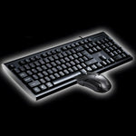 Kit Teclado Gaming Profissional com Textura em Grade e Rato Óptico Chasing Leopard Q9 1600 DPI com Fios para Escritório