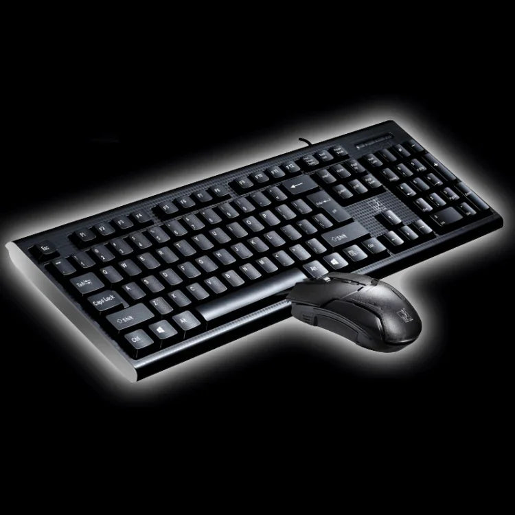 Kit Teclado Gaming Profissional com Textura em Grade e Rato Óptico Chasing Leopard Q9 1600 DPI com Fios para Escritório