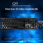 Kit Teclado Gaming Profissional com Textura em Grade e Rato Óptico Chasing Leopard Q9 1600 DPI com Fios para Escritório