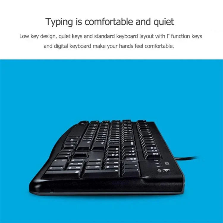 Teclado com Fio USB Resistente a Salpicos Logitech K120 para Computadores de Secretária / Portáteis, Logitech K120