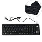 Teclado USB com Fios Francês de Silicone Impermeável com 103 Teclas para Ambiente de Trabalho e Portátil, Comprimento do Cabo: 1,5m