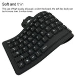 Teclado USB com Fios Francês de Silicone Impermeável com 103 Teclas para Ambiente de Trabalho e Portátil, Comprimento do Cabo: 1,5m
