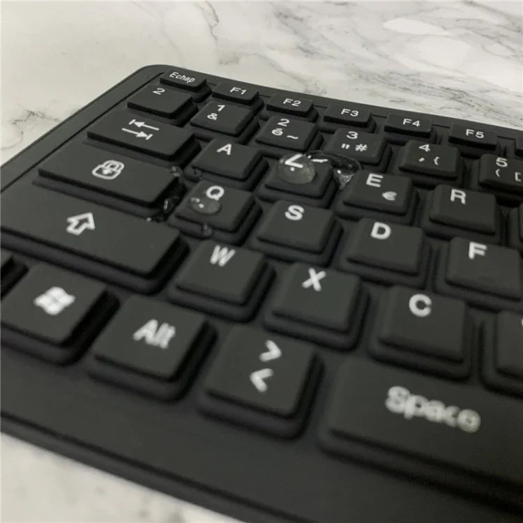 Teclado USB com Fios Francês de Silicone Impermeável com 103 Teclas para Ambiente de Trabalho e Portátil, Comprimento do Cabo: 1,5m