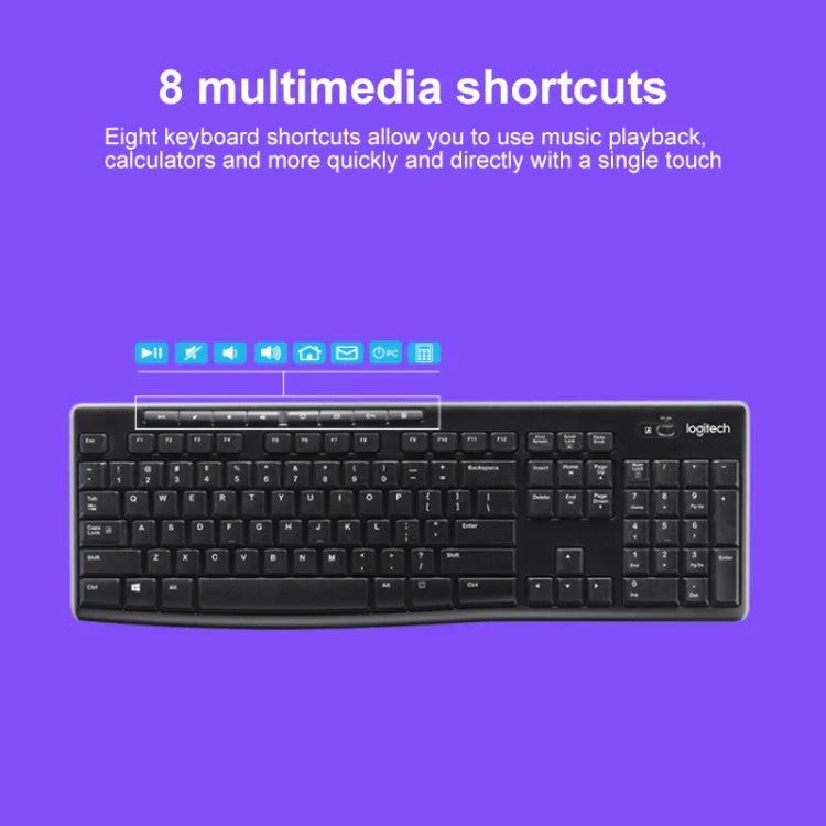 Conjunto Teclado + Rato Sem Fios Logitech MK270 2.4GHz