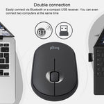 Rato Óptico Bluetooth Sem Fios Silencioso Logitech Pebble Forma de Calçada, Fino, 3 Teclas, 1000 DPI, Alcance Sem Fios: 10m