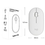 Rato Óptico Bluetooth Sem Fios Silencioso Logitech Pebble Forma de Calçada, Fino, 3 Teclas, 1000 DPI, Alcance Sem Fios: 10m