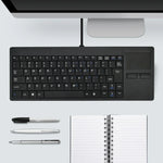 Teclado de Computador com Fio Ultra-fino MC-818 com 82 Teclas e Touchpad