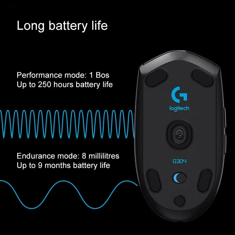 Rato Gaming Sem Fios Logitech G304 LIGHTSPEED com Sensor HERO, 12000 DPI, 6 Botões Programáveis