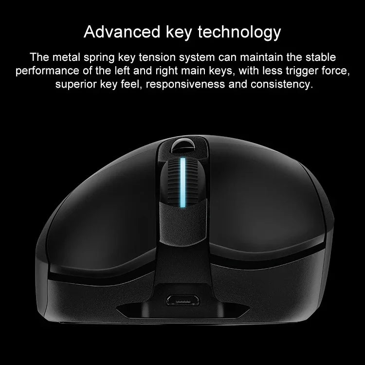 Logitech G703 LIGHTSPEED 16000 DPI 6 Botões Programáveis Sensor HERO 16K Iluminação RGB Rato Óptico Gaming Sem Fios
