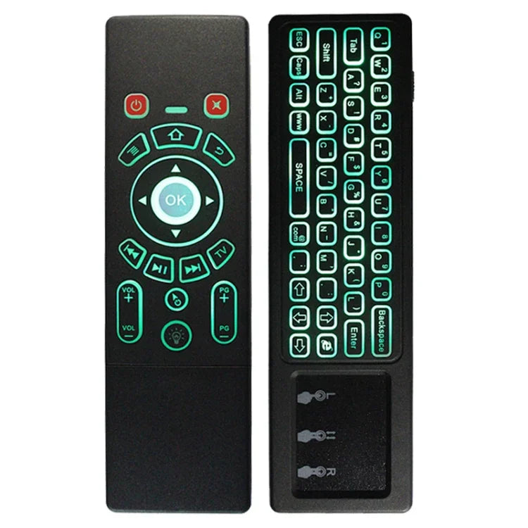 T6 Versão com Luzes Coloridas, Rato Aéreo 2.4GHz Sem Fios, Comando Remoto com Touchpad e Aprendizagem IR para PC, Android TV Box / Smart TV, Dispositivos Multimédia, T6