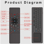 T6 Versão com Luzes Coloridas, Rato Aéreo 2.4GHz Sem Fios, Comando Remoto com Touchpad e Aprendizagem IR para PC, Android TV Box / Smart TV, Dispositivos Multimédia, T6