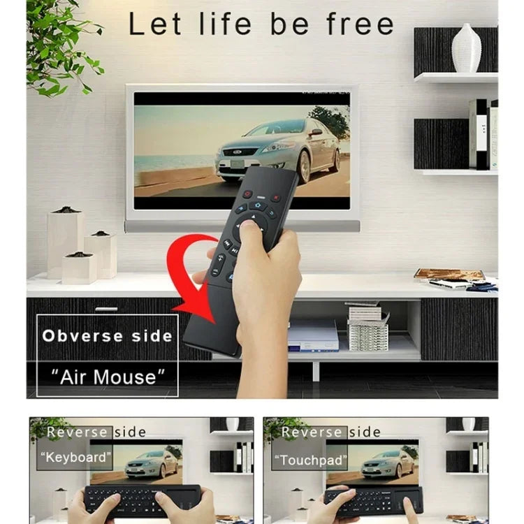 T6 Versão com Luzes Coloridas, Rato Aéreo 2.4GHz Sem Fios, Comando Remoto com Touchpad e Aprendizagem IR para PC, Android TV Box / Smart TV, Dispositivos Multimédia, T6