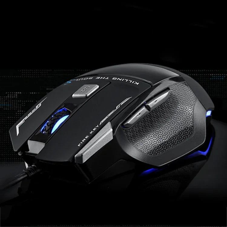 AULA Série SoulKiller II Rato de Jogo USB com Fio Óptico Competitivo 7D Luz Colorida, Resolução Máxima de 3500 DPI, SoulKiller II(B)