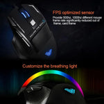 AULA Série SoulKiller II Rato de Jogo USB com Fio Óptico Competitivo 7D Luz Colorida, Resolução Máxima de 3500 DPI, SoulKiller II(B)