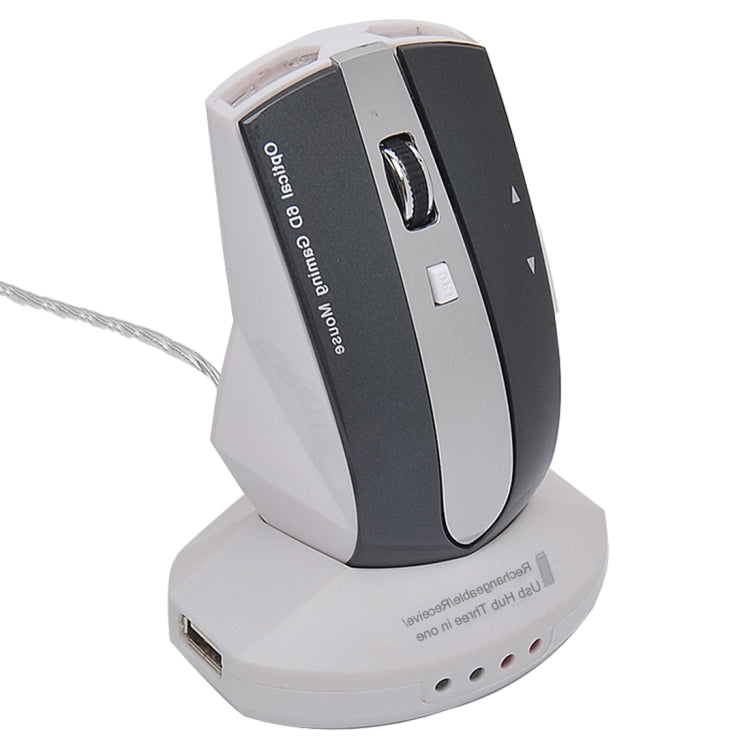 Rato Óptico Sem Fios Recarrregável MZ-011 2.4GHz 1600DPI com Função HUB, Preto, Preto Prateado, Branco + Azul Royal, Branco Pérola, Azul, Prateado