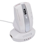 Rato Óptico Sem Fios Recarrregável MZ-011 2.4GHz 1600DPI com Função HUB, Preto, Preto Prateado, Branco + Azul Royal, Branco Pérola, Azul, Prateado