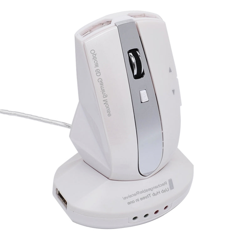 Rato Óptico Sem Fios Recarrregável MZ-011 2.4GHz 1600DPI com Função HUB, Preto, Preto Prateado, Branco + Azul Royal, Branco Pérola, Azul, Prateado