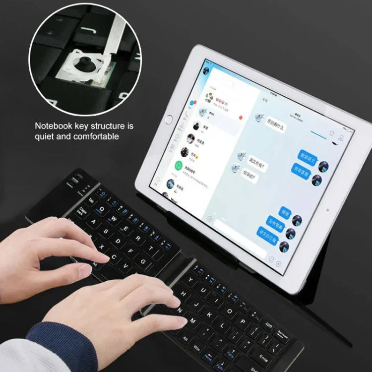 Teclado Bluetooth Sem Fios Dobrável K018 com 67 Teclas e Carregamento USB
