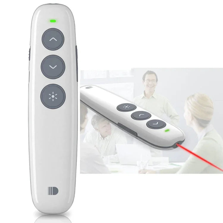 Doosl DSIT007 Caneta Controlo Remoto Sem Fios Recarregável para Apresentações Powerpoint 2.4GHz, Distância de Controlo: 10m (Branco), DSIT007