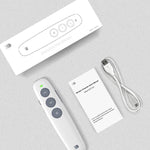 Doosl DSIT007 Caneta Controlo Remoto Sem Fios Recarregável para Apresentações Powerpoint 2.4GHz, Distância de Controlo: 10m (Branco), DSIT007