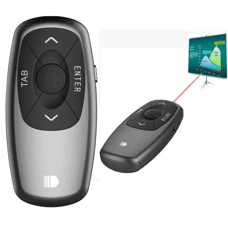 Doosl DSIT011 Controlo Remoto Mini Recarregável para Apresentações PowerPoint 2.4GHz, Distância de Controlo: 100m (Preto)