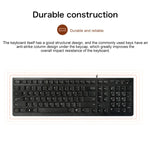 Lenovo K5819 Teclado com Fio Ultra-fino Simples para Escritório, K5819 (Preto)