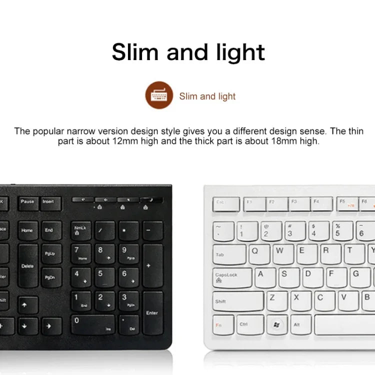 Lenovo K5819 Teclado com Fio Ultra-fino Simples para Escritório, K5819 (Preto)