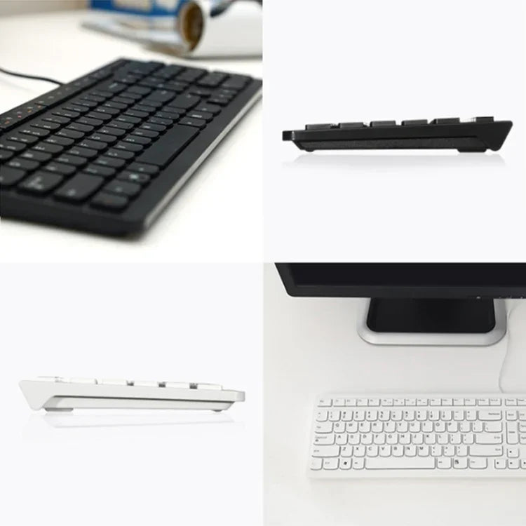 Lenovo K5819 Teclado com Fio Ultra-fino Simples para Escritório, K5819 (Preto)