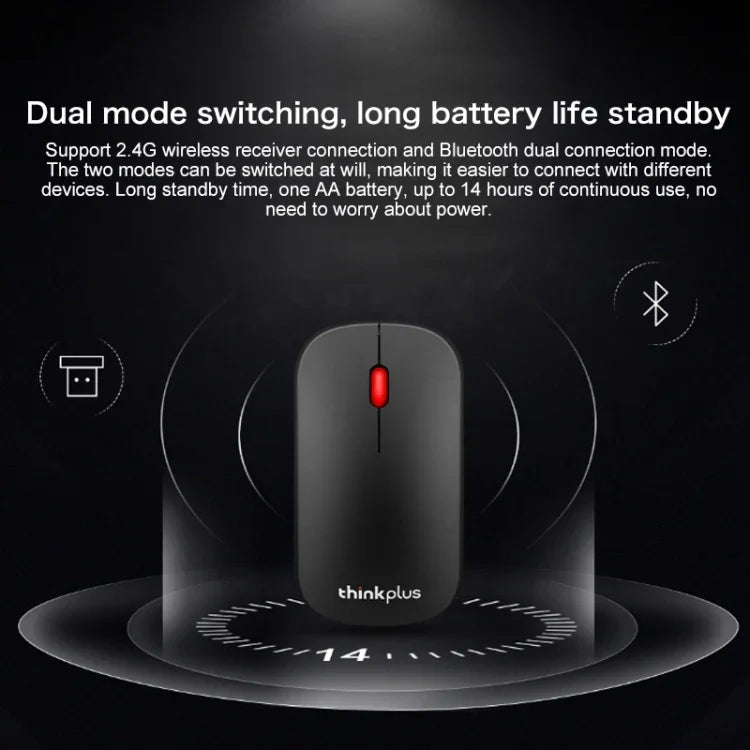 Lenovo thinkplus Portable Business Style Wireless Bluetooth Mouse, Business Mouse