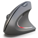 HXSJ T29 Rato Vertical Óptico Ergonómico Bluetooth 3.0 Sem Fios com 6 Teclas 2400 DPI Ajustável, 6 Botões T29 Cinzento