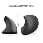 HXSJ T29 Rato Vertical Óptico Ergonómico Bluetooth 3.0 Sem Fios com 6 Teclas 2400 DPI Ajustável, 6 Botões T29 Cinzento